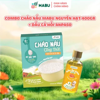 Combo Cháo Nấu Nguyên Hạt Công Thức Mabu và Dầu Cá Hồi Anpaso – Bổ Sung DHA Cho Trí Não & Thị Giác Cho Bé Ăn Dặm Từ 10th