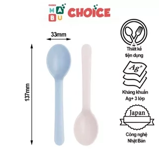 Thìa ăn dặm cho bé inochi cho trẻ nhỏ tự ăn thông minh loại dài Amori nhựa nguyên sinh cao cấp