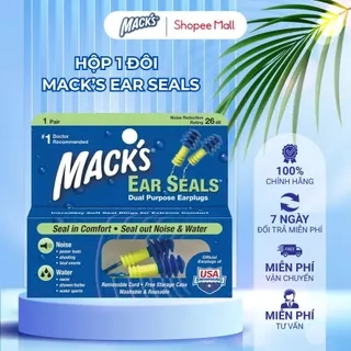 Hộp 1 đôi nút bịt tai Mack’s Ear Seals 2 chức năng chống ồn,chống nước