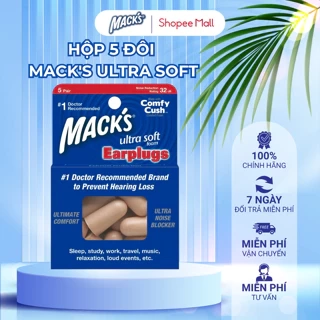 Hộp 5 Đôi Nút Bịt Tai Chống Ồn Macks SLFIT Cho Tai Nhỏ