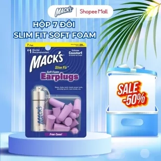 Hộp 7 Đôi Nút Bịt Tai Chống Ồn Macks Thương Hiệu Mack's Nhập Khẩu Mỹ