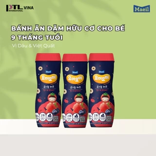 Bánh ăn dặm hữu cơ MAEIL Yommy Yommy Hàn Quốc vị dâu tây việt quất, dễ tan và bổ sung canxi