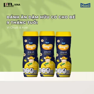 Bánh ăn dặm Maeil Hàn Quốc hữu cơ vị chuối mix xoài bổ sung canxi, vitamin, đề kháng hộp 42G