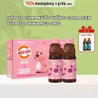 Nước uống đóng chai bổ sung Collagen và Vitamin C Vita 500 Kwangdong làm đẹp da, chống lão hóa 100ml