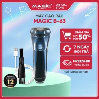 Máy cạo râu Magic B-63, 3 lưỡi dao, sử dụng 2 giờ - Hàng chính hãng.