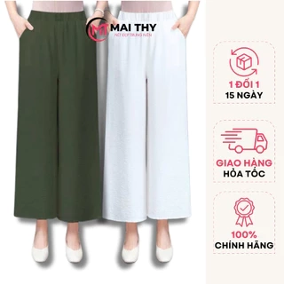Quần Ống Suông MAI THY Q019, Mẫu Trung Niên Nữ Bigsize Chất Đũi Lưng Thun Cao Cấp | Thời Trang Trung Niên U40
