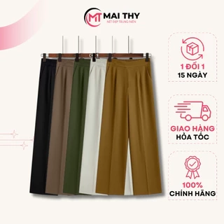Quần Trung Niên MAI THY Q009, Mẫu Quần Dài Chất Thun Cho Mẹ Phong Cách Tây Âu Sang Trọng | Thời Trang Trung Niên U50