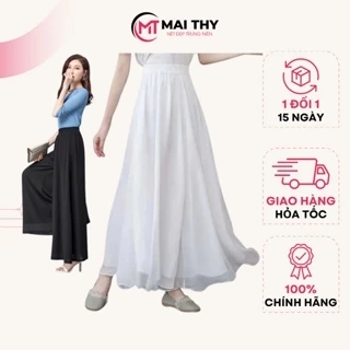 Quần Voan Trung Niên MAI THY Q016, Mẫu Quần Dài Nữ Ống Rộng Chất Voan Lụa Sang Trọng Cao Cấp | Thời Trang Trung Niên U40