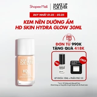 Kem nền dưỡng ẩm và giúp da căng bóng HD SKIN HYDRAGLOW FOUNDATION 30ML - MAKE UP FOR EVER