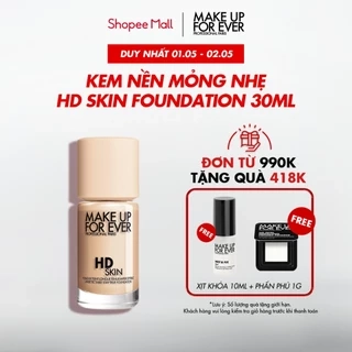 Kem nền mỏng mịn tệp da Make Up For Ever HD Skin Foundation 30ml