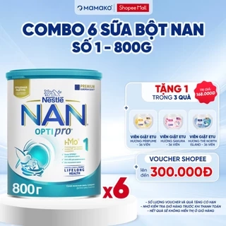 2 THÙNG Lon Sữa Nan Nga HMO Optipro số 1 Mamako Bổ Sung Dinh Dưỡng Cho Bé 0-6M Hộp 800g