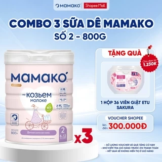 COMBO 3 LON Sữa Dê MAMAKO Số 2 - 800g