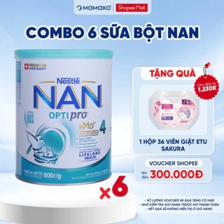 Combo 6 Lon Sữa Nan Nga HMO Optipro Mamako 800g