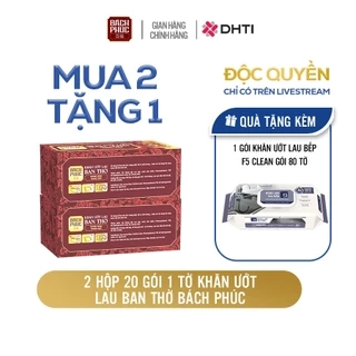 2 hộp khăn ướt lau ban thờ Bách Phúc 20 chiếc/hộp, bao sái tiện lợi TẶNG 1 gói khăn ướt lau bếp F5 Clean