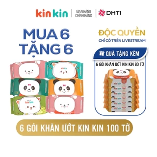 -Khăn ướt trẻ em Kin Kin gói 100 tờ tiết kiệm cho mẹ - an toàn cho bé