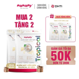 Khăn mặt nén, khăn tắm du lịch Mamamy Tropical dùng một lần tiện lợi chất liệu 100% sợi tư nhiên và rayon