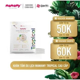 Khăn tắm Mamamy Tropical cao cấp, khăn nén du lịch tiện lợi sợi vải thuần tự nhiên và rayon