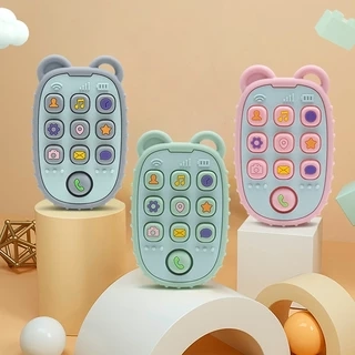Đồ Chơi Điện Thoại Di Động Mô Phỏng Gấu Nhỏ Bằng Silicon Không bpa Thoải Mái Cho Bé