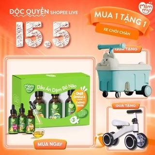 Combo 3 dầu ăn dặm bổ não Mămmy 30ml gồm dầu Olive, cá hồi, hạt lanh bổ não cho bé 6 tháng tuổi