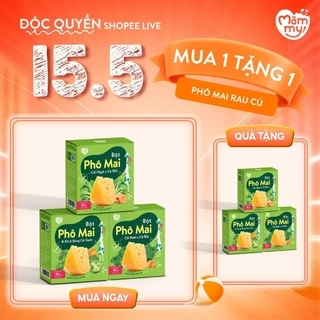Phô mai rau củ Mămmy dạng bột kết hợp với rau củ tự nhiên bổ sung canxi và chất xơ cho bé 6 tháng