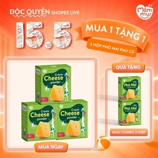 Phô mai tách muối Mămmy dạng bột rắc cơm, cháo cho bé ăn dặm, hộp 10 ống (3g/ ống)