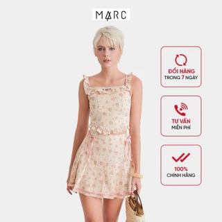 Áo Croptop Kiểu Nữ MARC FASHION Tay Ngắn Cổ Vuông Đính 2 Nơ - FASH021125