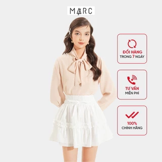 Áo kiểu sơ mi nữ MARC FASHION tay dài thắt nơ CBMX019822
