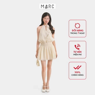 Đầm Kiểu Nữ MARC FASHION Sát Nách Nhún Eo Cổ Xẻ Đính Hoa - FASH102024