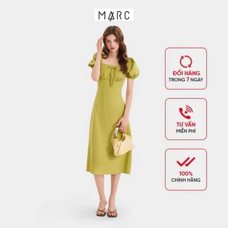Đầm Linen Cổ Vuông MARC FASHION Tay Phồng Smocking Lưng - FASH020525