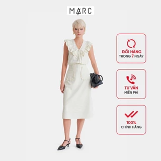 Váy Kaki Kiểu Nữ MARC FASHION Sọc 2 Túi Viền Bèo - CBQH040925