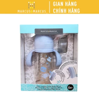 Bình Tập Uống Chuyển Tiếp PPSU  Marcus & Marcus 300ml Cho Bé Từ 6 Tháng – Xanh