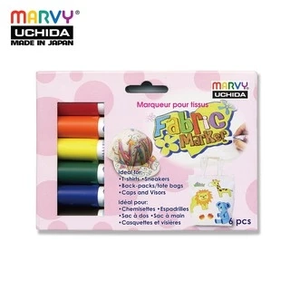 Bộ 6 cây Bút Vẽ Vải Không Bay Màu Cho Bé Marvy Uchida 560 - 6A ( màu cơ bản)