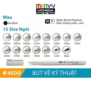 Bút Line Đi Nét Chuyên Nghiệp Marvy Uchida 4600 màu đen