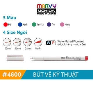 Bút Line Màu Đi Nét Chuyên Nghiệp Marvy Uchida 4600