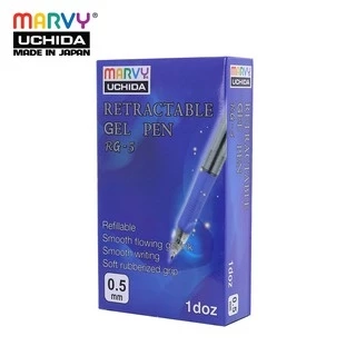 Hộp 12 cây Bút gel bấm Marvy Uchida RG5 ngòi 0.5mm
