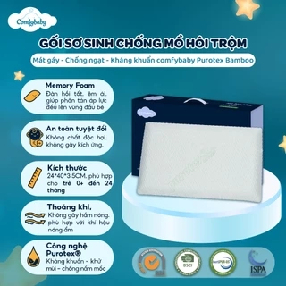 Gối Memory Foam - Comfybaby cho bé organic tự nhiên mềm mại, thoáng mát, sử dụng từ 0 tháng tuổi