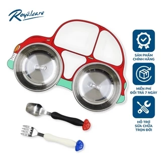 Khay ăn dặm cho bé bằng Inox cao cấp Royalcare phù hợp ăn BLW, ăn dặm kiểu Nhật và truyền thống