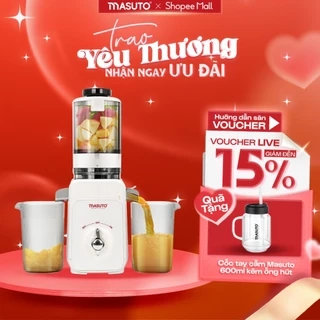 Máy Ép Chậm MASUTO phiên bản mới 0,6L-120W Ép Cần Tây, Cà Rốt Detox, Làm Kem, Máy Ép Trái Cây Hoa Quả Kiệt Bã