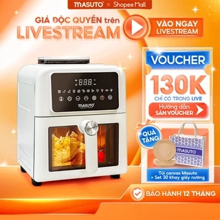 Nồi Chiên Không Dầu Masuto MSChef 6L cửa sổ kính vỏ máy kim loại 1500W Đa Năng An Toàn