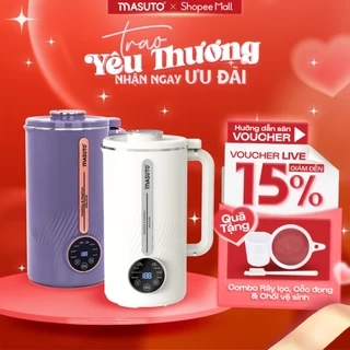 Máy làm sữa hạt Masuto 1L xay các loại hạt siêu nhuyễn mịn chống trào bảo hành 12 tháng