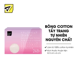 Bông tẩy trang cotton Matsukiyo tự nhiên nguyên chất 248 miếng