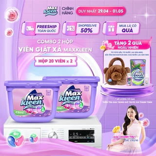 Combo 2 Hộp Viên Giặt Xả MaxKleen Hương Nước Hoa Huyền Diệu (20 Viên/Hộp)