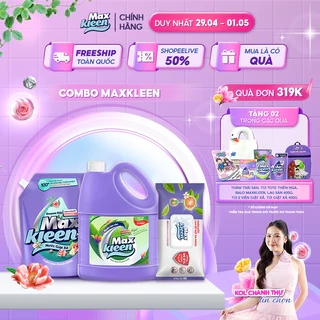 Combo Túi Nước Giặt Xả Thiên Nhiên 3.6kg + Túi Nước Giặt Xả 600g MaxKleen (ngẫu nhiên)