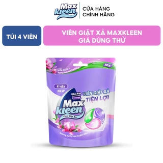 Túi 4 viên giặt xả MaxKleen Hương nước hoa huyền diệu 60g
