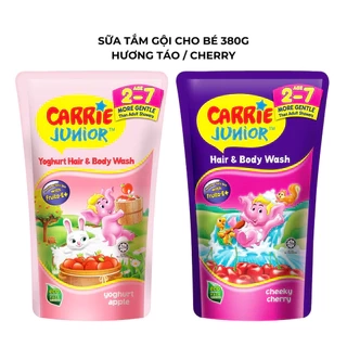 Túi Sữa Tắm Gội cho bé Carrie Junior hương Táo/Cherry 380g