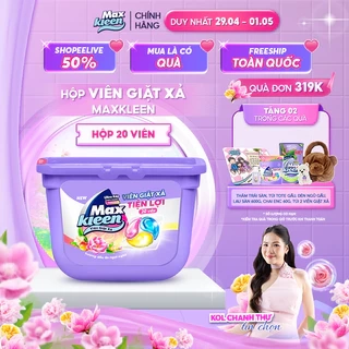 Hộp Viên Giặt Xả MaxKleen Hương Dấu Ấn Ngọt Ngào 20 viên
