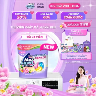 Túi Viên Giặt Xả MaxKleen Hương Dấu Ấn Ngọt Ngào 34 viên