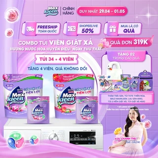 Túi Viên Giặt Xả MaxKleen Hương Nước Hoa Huyền Diệu/ Hương Ngày Thư Thái (Túi 34+4 Viên)