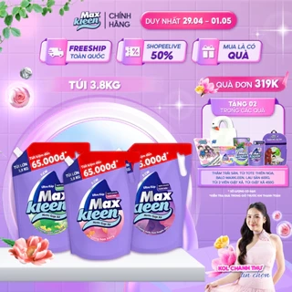 Túi Nước Giặt Xả MaxKleen 3.8kg Hương Nước hoa huyền diệu/ Hoa nắng/ Vườn sớm mai