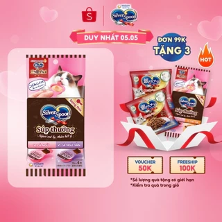 Súp Thưởng Silver Spoon Dạng Thanh Cho Mèo Vị Cá Ngừ/Vị Cá Ngừ Vằn/Vị Thịt Gà (48g/gói)
